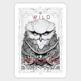 Owl Bird Wild Nature Illustration Line Epic Illustration Line Art Magnet